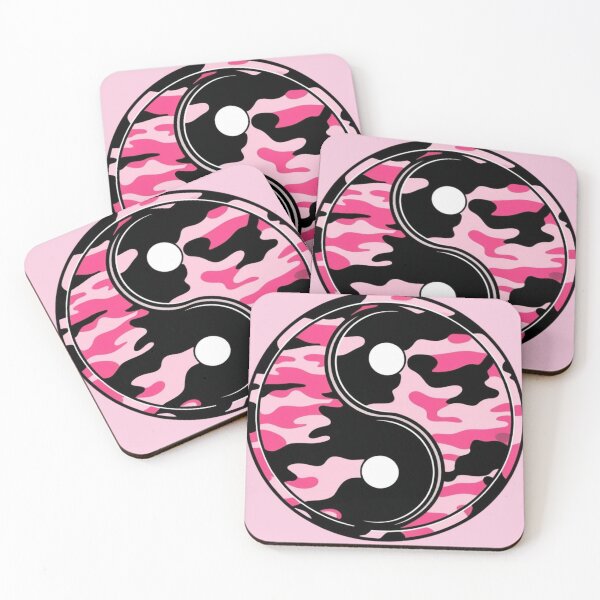 Item preview, Pink and Black Camouflage Yin and Yang Emblem designed and sold by CamouflageLab.