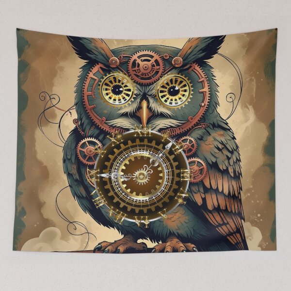 Item preview, Steampunk owl with clock and gears designed and sold by VidyoeDesigns67.