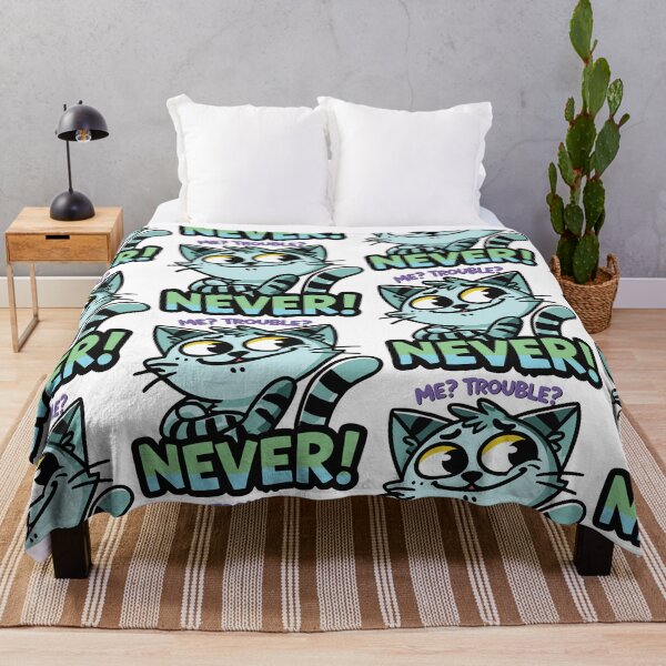 Item preview, Playful Cartoon Cat Expressing Mischievous Personality with Whimsical Text Art designed and sold by portokalis.