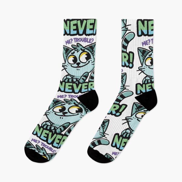 Item preview, Playful Cartoon Cat Expressing Mischievous Personality with Whimsical Text Art designed and sold by portokalis.