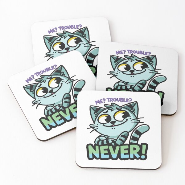 Item preview, Playful Cartoon Cat Expressing Mischievous Personality with Whimsical Text Art designed and sold by portokalis.