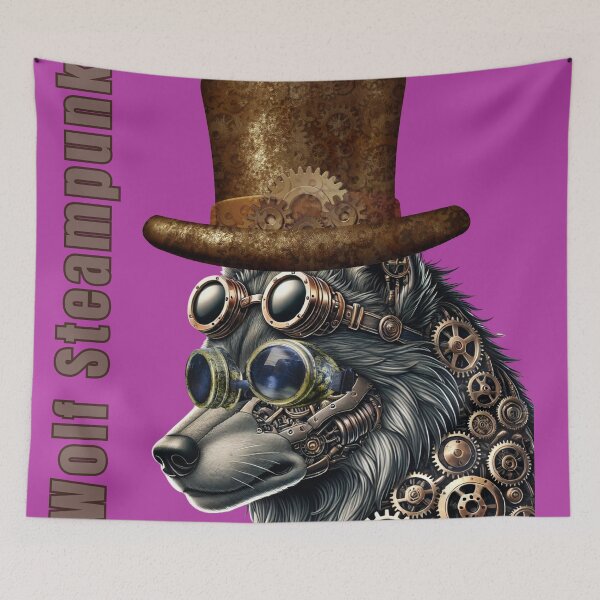 Item preview, Retrofuturistic Steampunk Wolf  designed and sold by VidyoeDesigns67.
