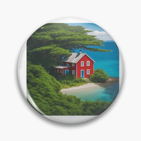 Item preview, red cottage in green forest designed and sold by I Dress In Digital (I DID).