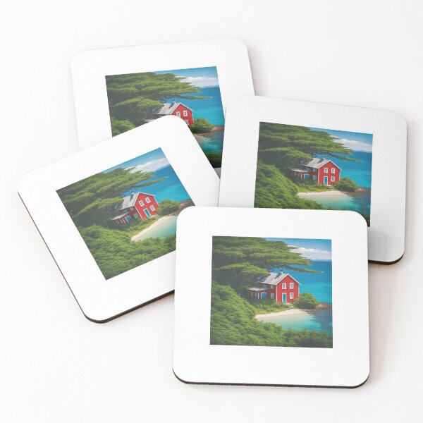 Item preview, red cottage in green forest designed and sold by I Dress In Digital (I DID).