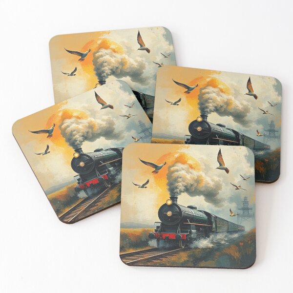 Item preview, Steam train and birds  designed and sold by Terry Collett.