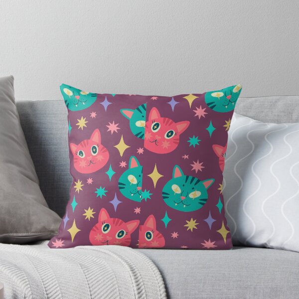Item preview, Seamless  Funny Cats Violet Flat Perfect Wallpaper designed and sold by vintageretrostyleshop.