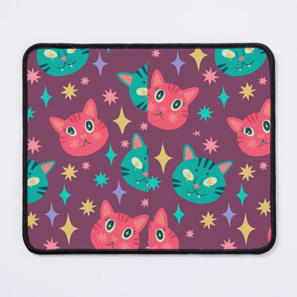 Item preview, Seamless  Funny Cats Violet Flat Perfect Wallpaper designed and sold by vintageretrostyleshop.