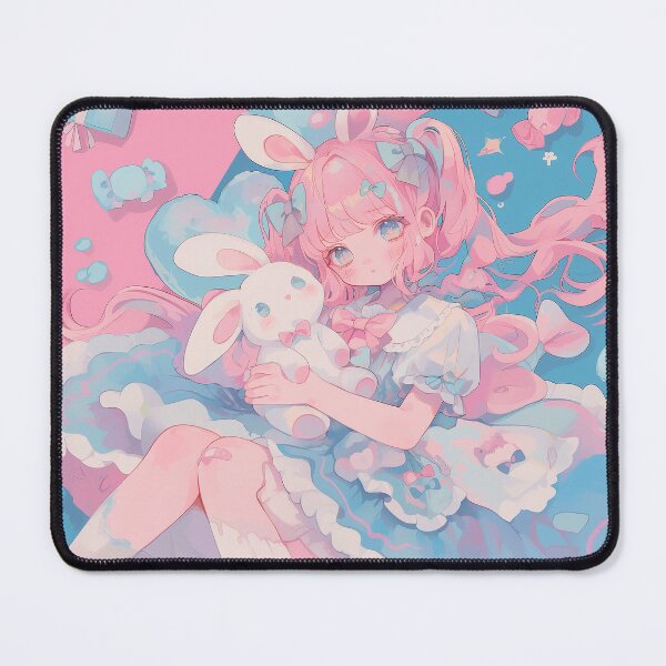 Item preview, Kawaii Bunny Girl with Pastel Candy Aesthetic designed and sold by Kawai Anime Shop.