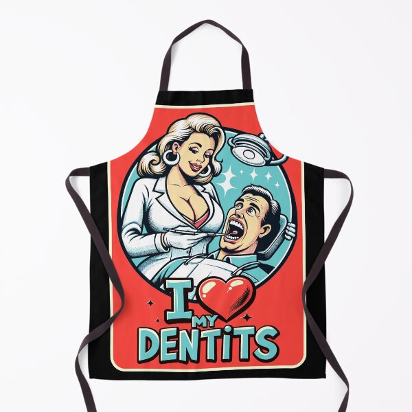 Item preview, I ❤️ My Dentits Sticker - Retro Pin-Up Dentist Design designed and sold by SteadyRolling.