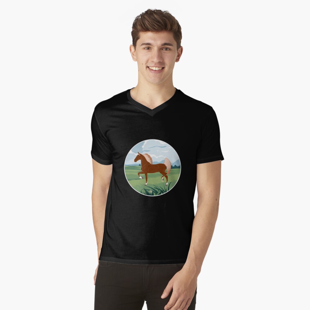Aperçu de l'œuvre T-shirt col V créée et vendue par WebEquitation.