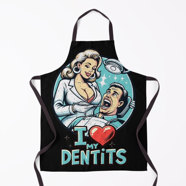 Item preview, Distressed Copy of I ❤️ My Dentits - Retro Pin-Up Dentist Design designed and sold by SteadyRolling.