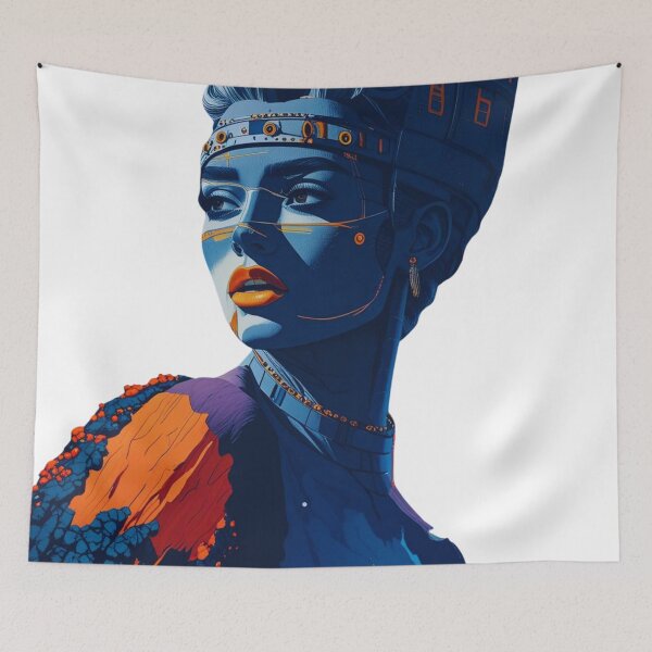 Item preview, Cyberpunk Queen – Futuristic Digital Art designed and sold by artiviohub.