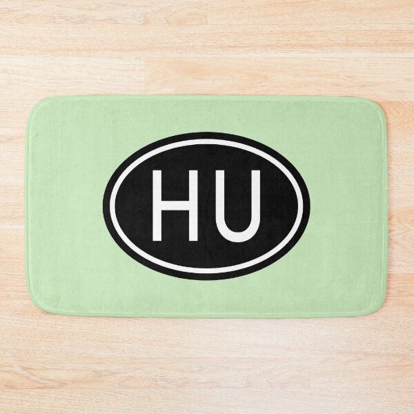 Item preview, HU Initials Monogram Oval White Letters designed and sold by Jeallan Designs.