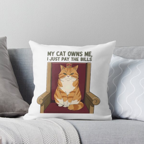 Item preview, Royal Cat King Sitting on a Throne – Funny Pet Illustration designed and sold by luckytua789.