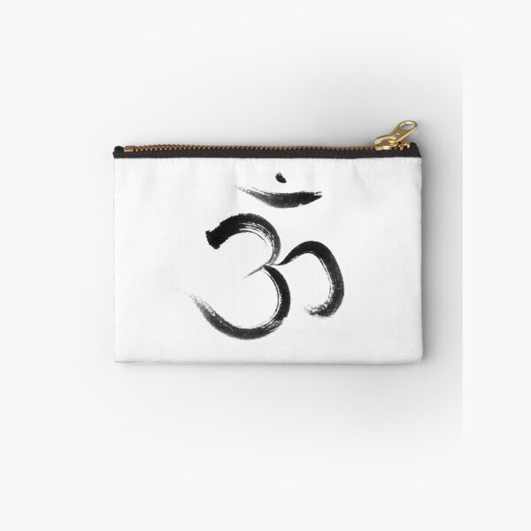 Item preview, Sanskrit Om or Aum symbol of the crown chakra Japanese Zen Sumi-e painting on white rice paper art print designed and sold by AwenArtPrints.