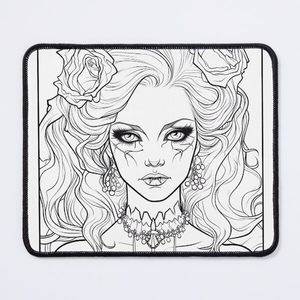 Item preview, Vampire Girl #9 Coloring Page Pattern  designed and sold by DavidColoring.