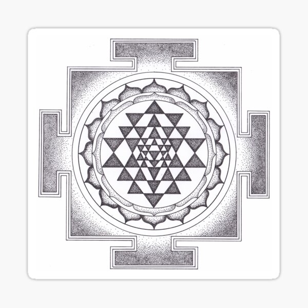 Item preview, Hand drawn Sri Yantra designed and sold by Wonky World Productions.