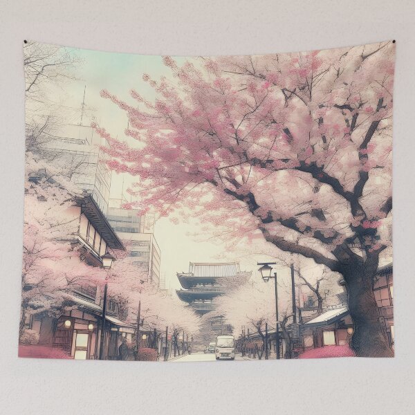 Item preview, Enchanting Springtime Sakura Scene in Japan designed and sold by inkNext.
