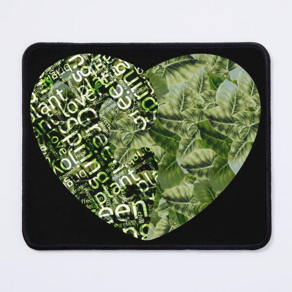 Item preview, Love green: Heart, Alocasia Leaves and Letters pattern designed and sold by MySciPic.