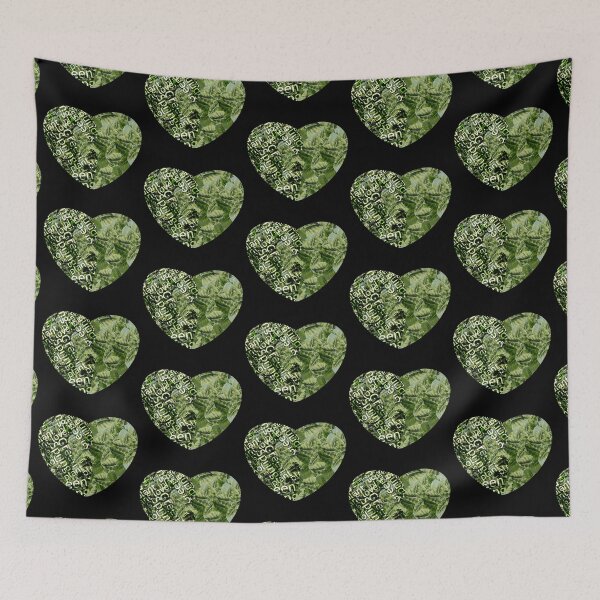 Item preview, Love green: Heart, Alocasia Leaves and Letters pattern designed and sold by MySciPic.
