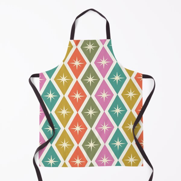 Item preview, Mid Century Atomic Starbursts on Colorful Harlequin Diamonds Pattern designed and sold by Yasminepatterns .