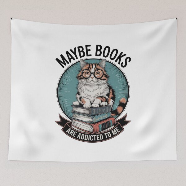 Item preview, Maybe books are addicted to me- funny cat book lover pun- addicted to books- book worm bibliophile  designed and sold by cocomelon168.