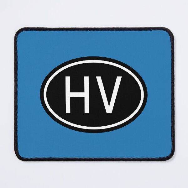 Item preview, HV Initials Monogram Oval White Letters designed and sold by Jeallan Designs.