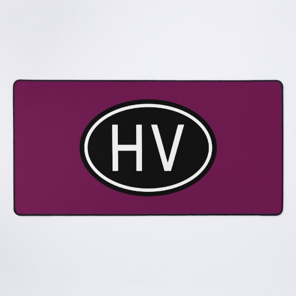 Item preview, HV Initials Monogram Oval White Letters designed and sold by Jeallan Designs.