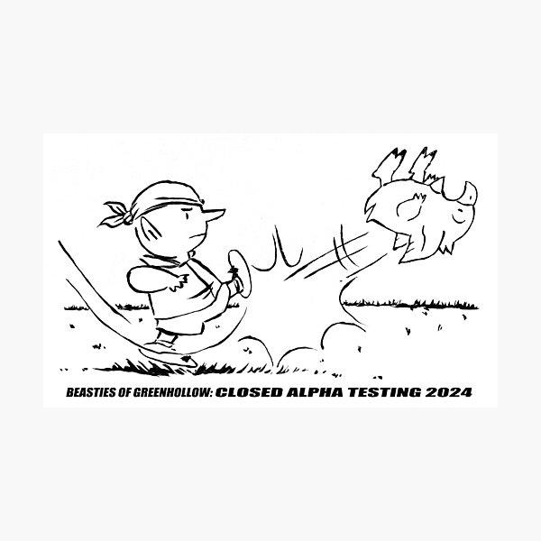 Vista previa del artículo con la obra «Bestias de Greenhollow Cerrado Alfa Charlie Brown Arte con pincel», diseñado y vendido por Pandomime Studio.