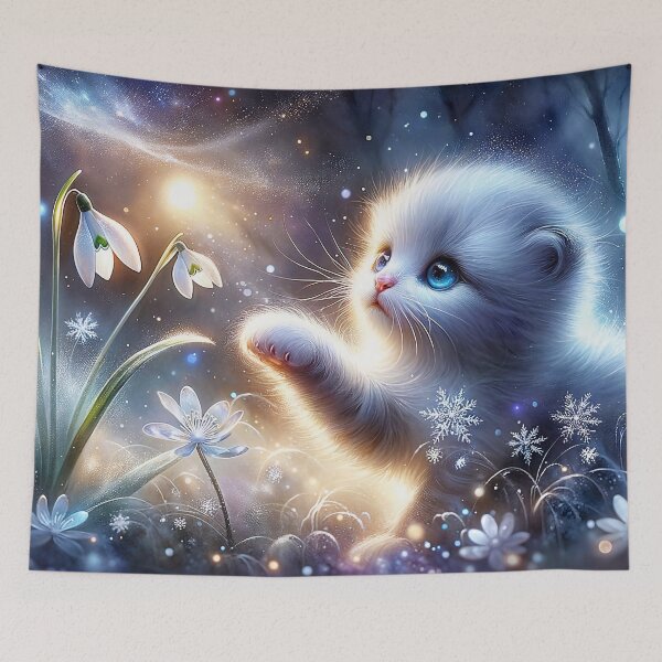 Item preview, Kitten Finds a Snowdrop designed and sold by M-Y-A-R-T-.
