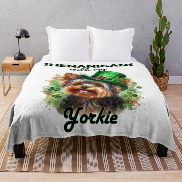 Item preview, Shenanigans with my Yorkie Yorkshire Terrier with Leprechaun Hat designed and sold by adriana-holmes.