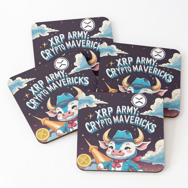 Item preview, XRP Army: Crypto Mavericks with a Bull cowboy theme. designed and sold by RoseAIArtRhythm.