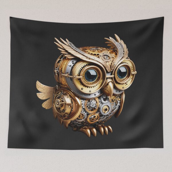 Item preview, Steampunk Owl – Intricate Mechanical Gear Design designed and sold by UniversalFlair.