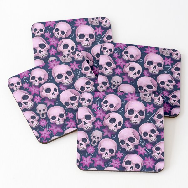 Item preview, Full pattern pink skulls designed and sold by WhereHopeBlooms.