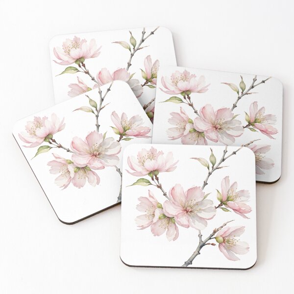 Item preview, Soft Pink Cherry Blossom Watercolor  designed and sold by AntiqueWhiteArt.