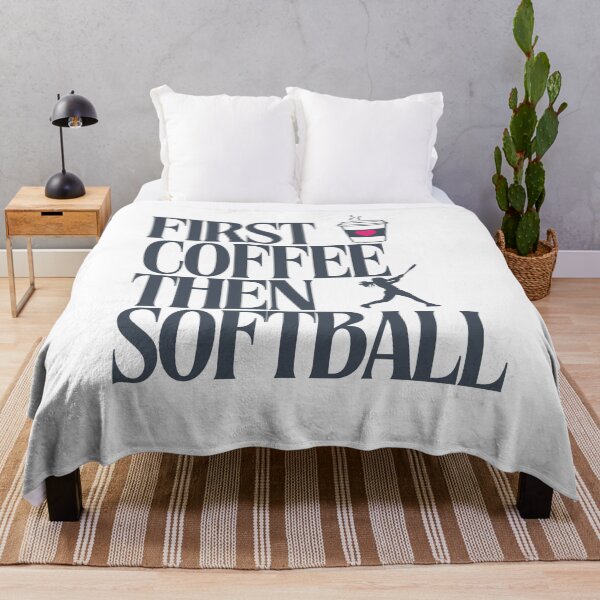 Artikelvorschau, Erst Kaffee, dann Softball entworfen und verkauft von Double7Designs.