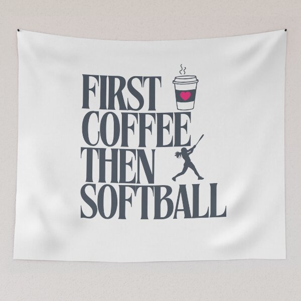 Artikelvorschau, Erst Kaffee, dann Softball entworfen und verkauft von Double7Designs.