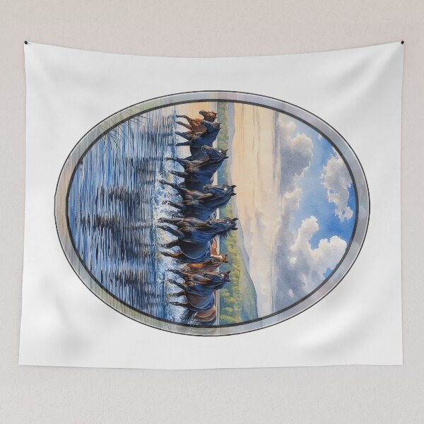 Item preview, Equine Ballet in Watery Crescendo designed and sold by WLHmedia.com .