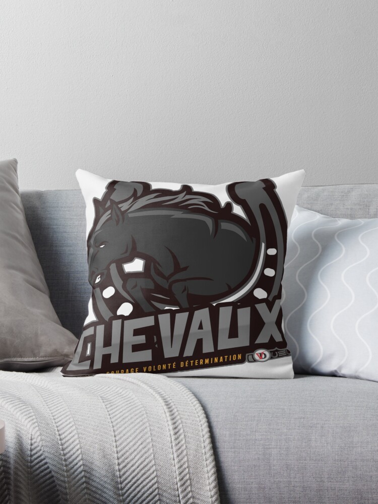 Aperçu 1 sur 4. Coussin avec l'œuvre Chevaux. créée et vendue par Vinidal.