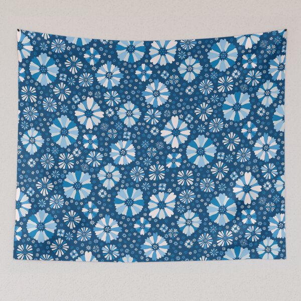 Item preview, Ditsy Spring Party Thrown Confetti Flowers - Blue designed and sold by colorofmagic.