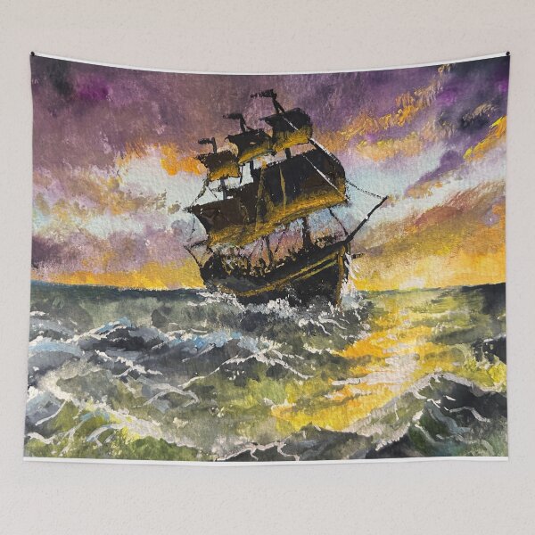 Item preview, Tall Ship At Sunset designed and sold by TheArtCave.