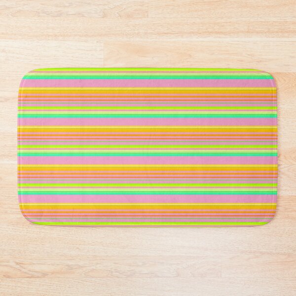 Item preview, Cheerful pink orange green stripes pattern | joyful horizontal lines designed and sold by lausn.