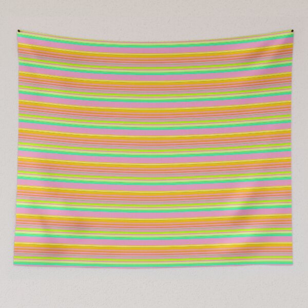 Item preview, Cheerful pink orange green stripes pattern | joyful horizontal lines designed and sold by lausn.