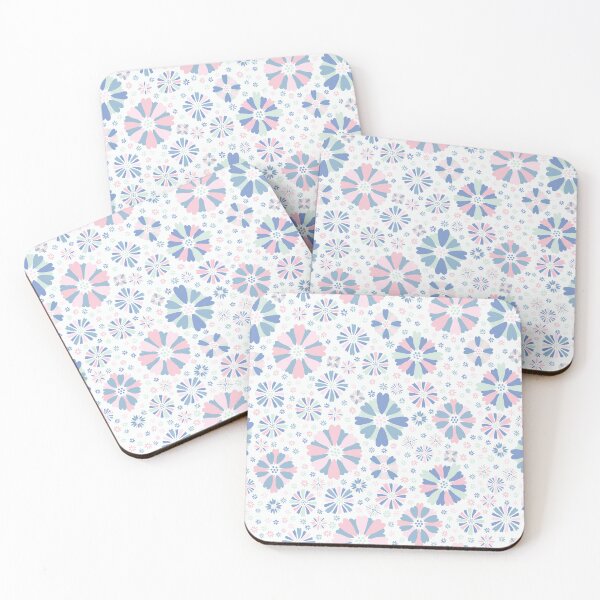 Item preview, Ditsy spring party thrown confetti flowers on white designed and sold by colorofmagic.