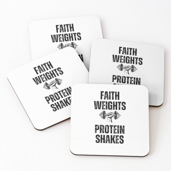 Item preview, Faith Weights Protein Shakes dumbbell Christian workout gym designed and sold by snowry.