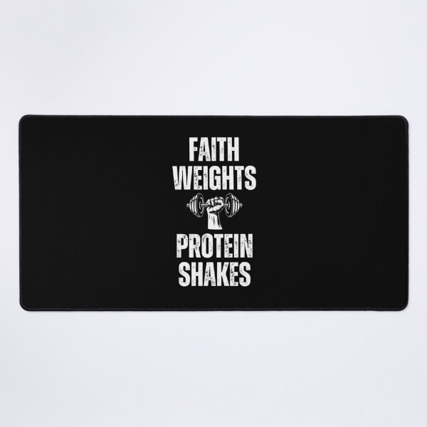 Item preview, Faith Weights Protein Shakes dumbbell Christian gym training designed and sold by snowry.