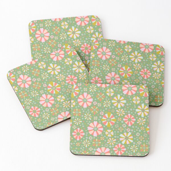 Item preview, Ditsy Spring Confetti Flowers - green designed and sold by colorofmagic.
