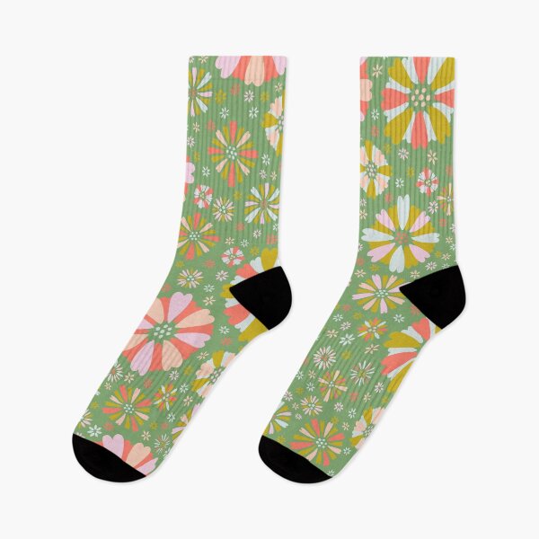 Item preview, Ditsy Spring Confetti Flowers - green designed and sold by colorofmagic.