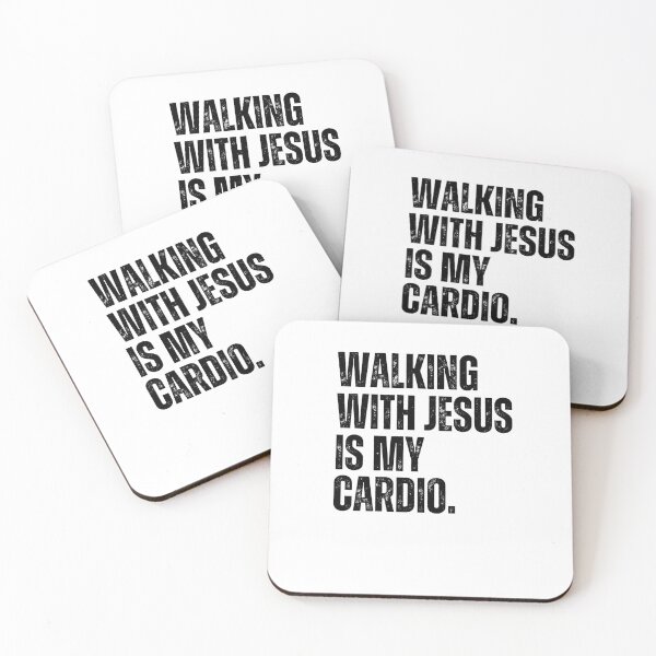 Item preview, Walking with Jesus is my Cardio funny Christian Faith runner designed and sold by snowry.
