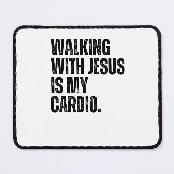 Item preview, Walking with Jesus is my Cardio funny Christian Faith runner designed and sold by snowry.